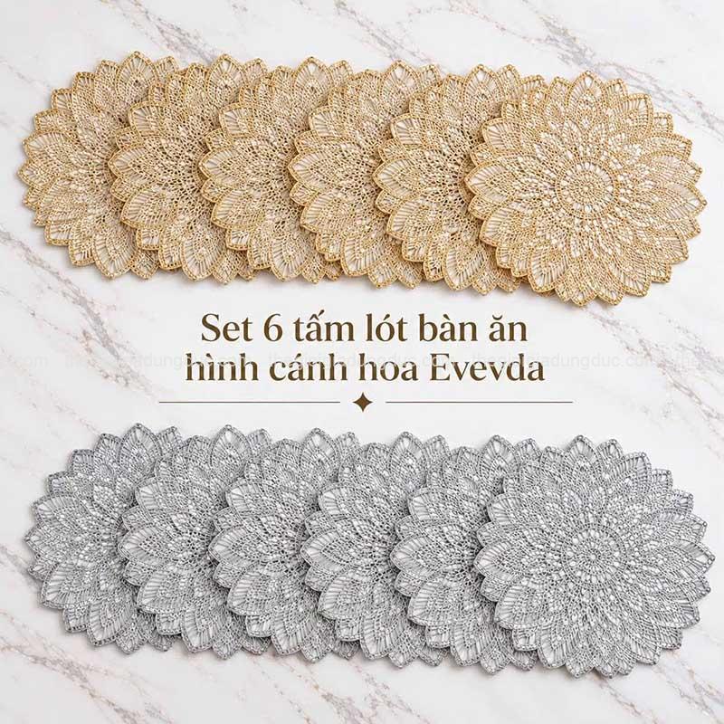 Set 6 tấm lót bàn EVEVDA hình cánh hoa