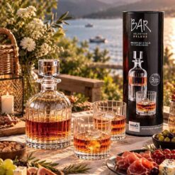 Set pha lê 1 bình 2 cốc chồng nhau whisky Bohemia Bar Selection Deluxe