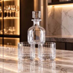 Set pha lê 1 bình 2 cốc chồng nhau whisky Bohemia Bar Selection Deluxe