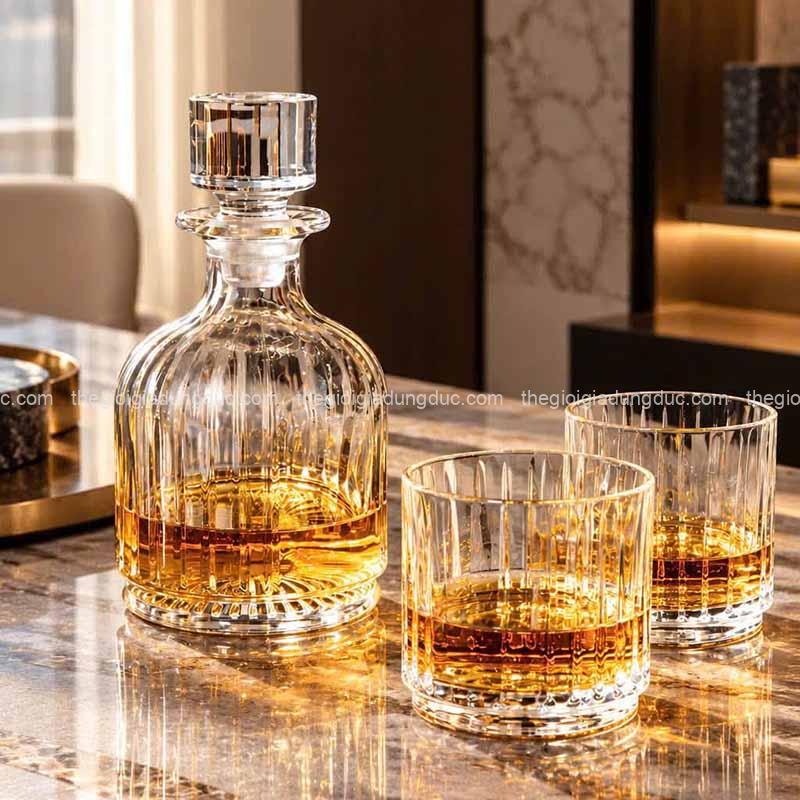 Set pha lê 1 bình 2 cốc chồng nhau whisky Bohemia Bar Selection Deluxe